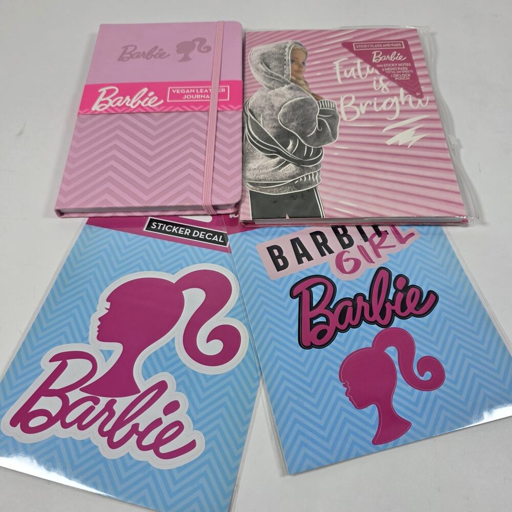 Barbie Bundle vegan leather Journal Sticky Pad Notes And Stickers